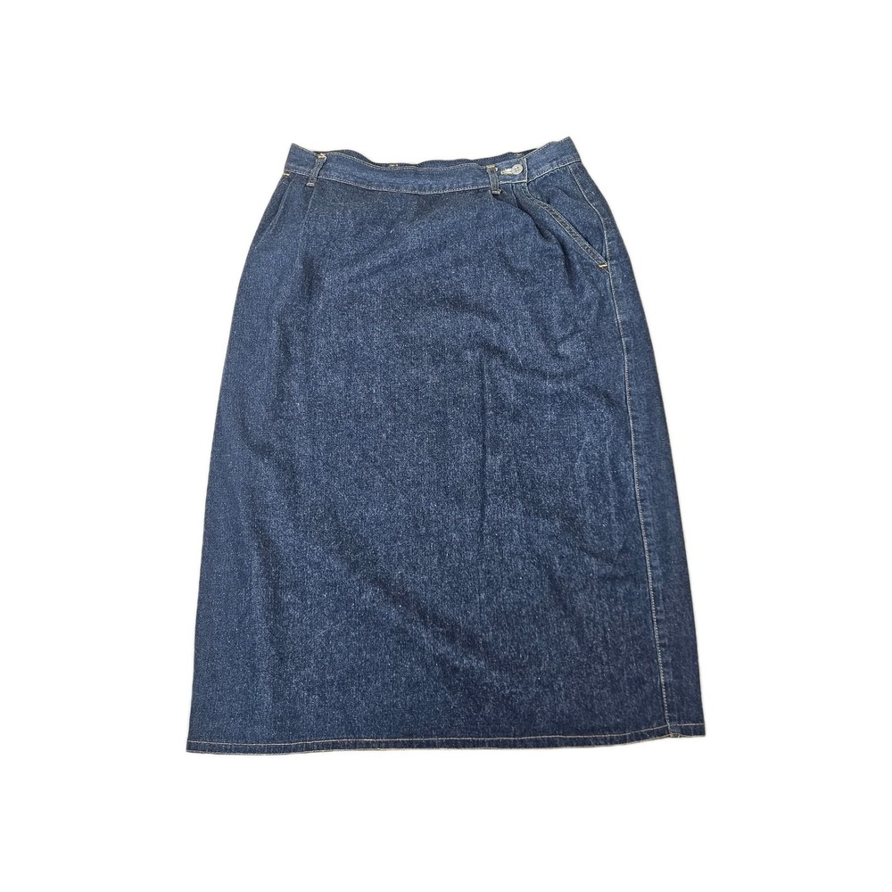 Vintage Essentials Sport Denim Wrap Skirt Womens 14 Made‎ in USA Blue Jean